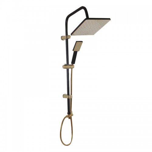 دوش دو حالته مشکی طلایی مربعی دوش دو حالته مشکی طلایی مربعی