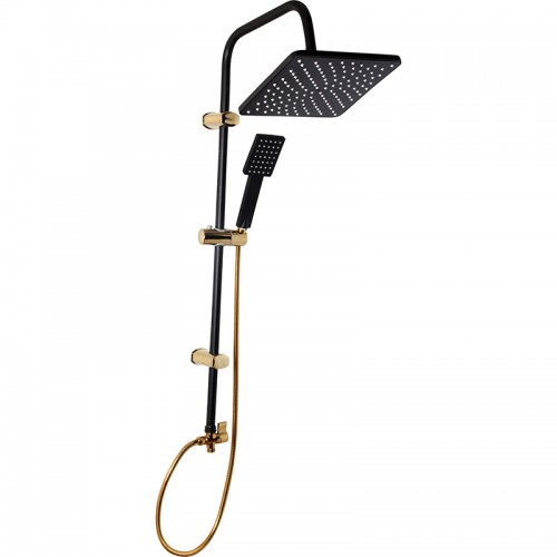 دوش دو حالته مربعی آب و هوا مشکی طلایی دوش دو حالته مربعی آب و هوا مشکی طلایی